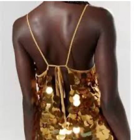 Silence + Noise  Sequin Gold Mini Gold  Dress(Size Medium) - Picture 2 of 6